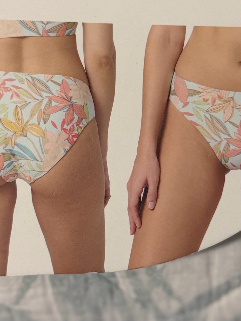 Sol Angeles Pastel Floral Bikini Bottoms in Pink, Peach & Mint